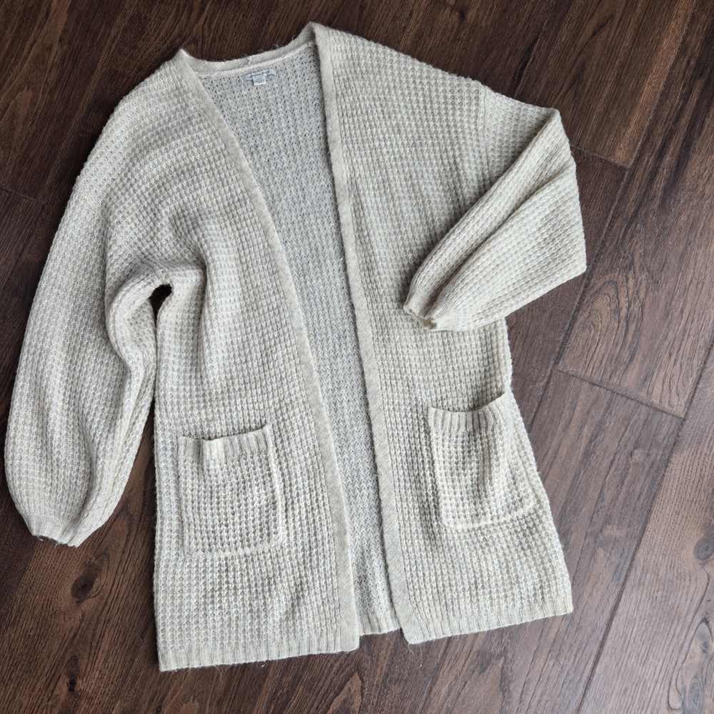 American Eagle Oversized Super Soft Knit Cardigan Cream Size S